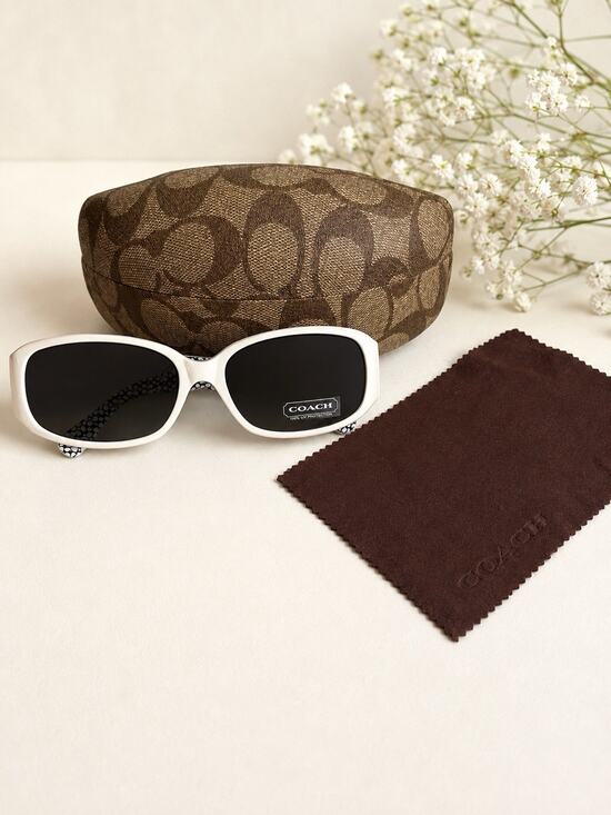 Coach Accessories - Coach Keri S464 White Black Signature Sunglasses Case Cloth Women’s Vintage NEW